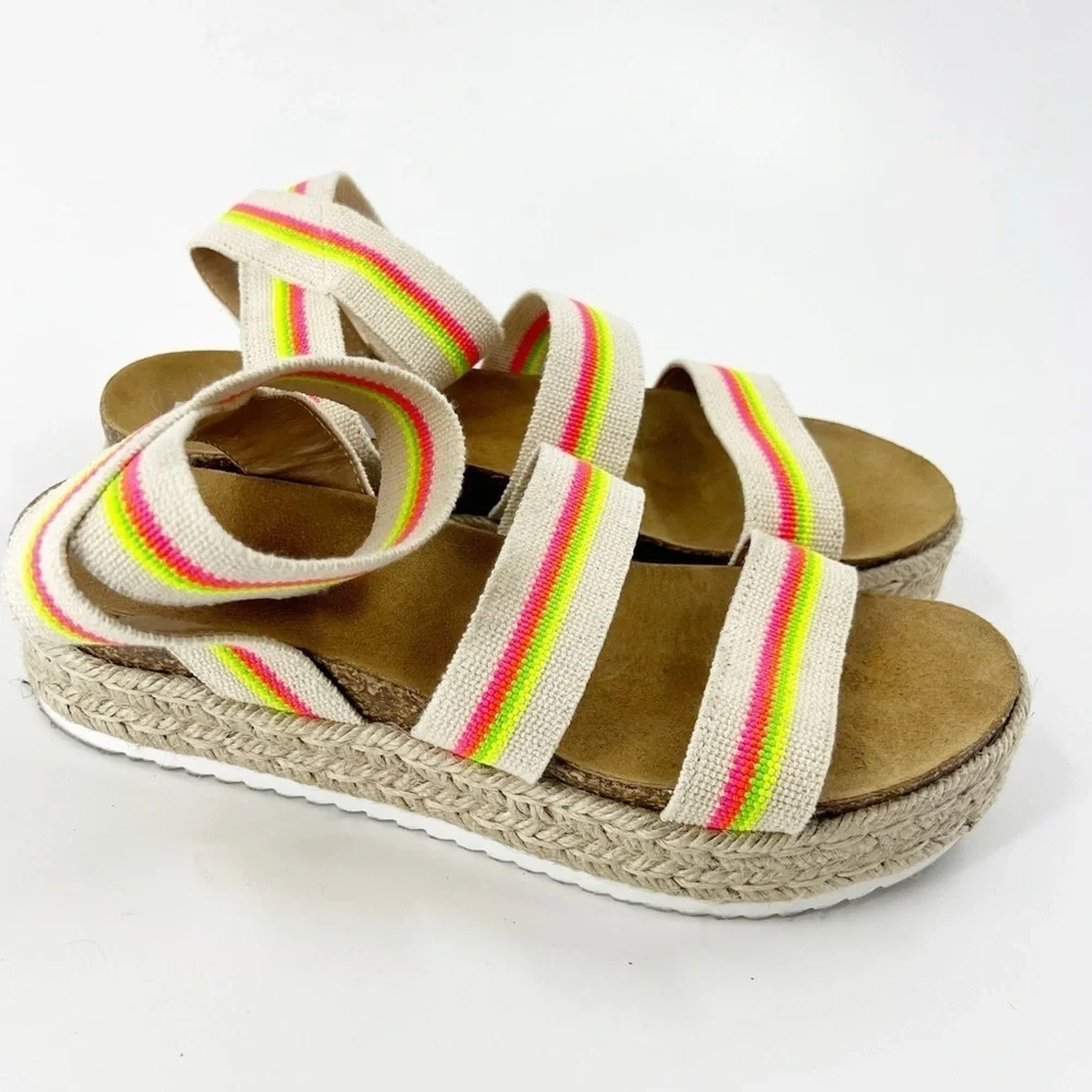 ✅ STEVE MADDEN KIMMIE BRIGHT MULTI - SM REBOOTED PLATFORM ESPADRILLE‎ SIZE 10